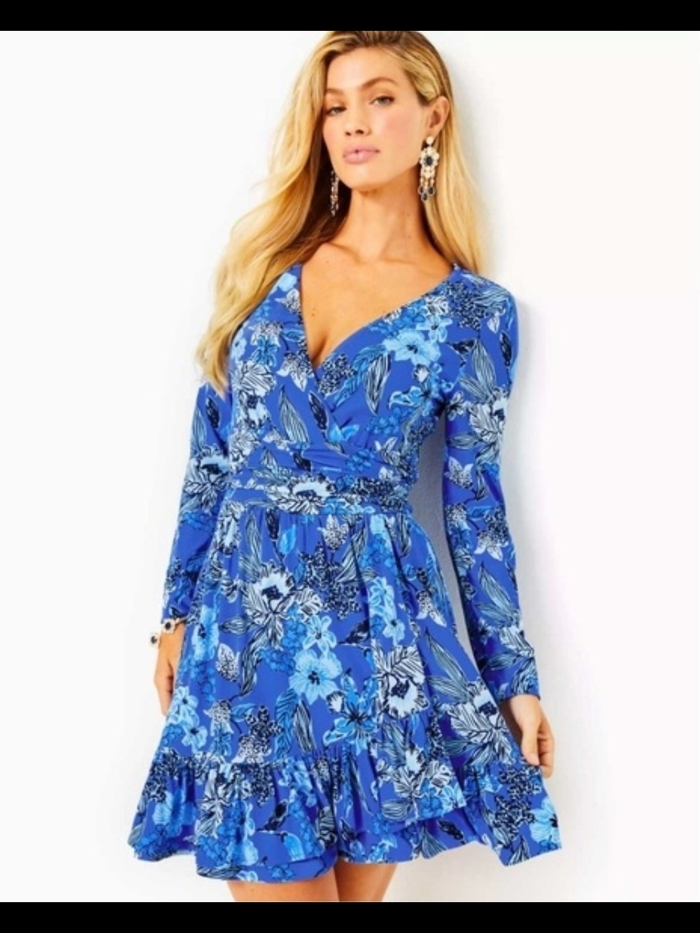 Lilly Pulitzer Alba Blue Cruisin Together Codylee Romper Dress Sz M